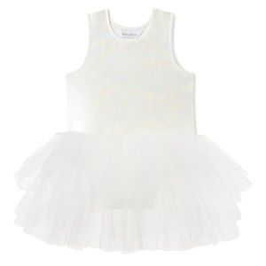 Elegant White Tulle Kids Dress